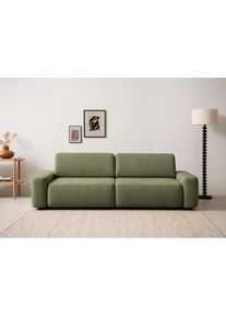 Home Affaire , 3-Sitzer &raquo;TORGE (257cm), Sofa, Schlafsofa in Cord, Samtvelours, Struktur fein&laquo; rundes Design, Schlaffunktion u. Bettkasten,...