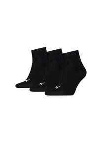 Puma , Kurzsocken »QUARTER PLAIN 3P« 3 Paar tlg. Atmungsaktiv, Rippenbündchen, weiche Baumwollmischung , 3x schwarz , 35-38 , 35-38 , Damensocken...