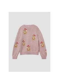 s.Oliver Junior, Damen, Weihnachtspullover, LIGHT ROSE, 128/134, LIGHT ROSE, Weihnachtlicher Strickpullover von s.Oliver Kids Girls