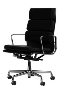 Soft Pad Chair EA219 / EA 219 CHROME / LEDER NERO Fauteuil Vitra OFFRE SPECIALE