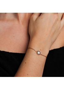 Bracelet chaîne plaqué or rose 24 carats, Nacre bleue véritable