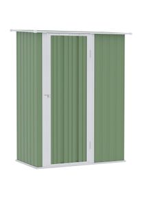 Outsunny Abrigo de Jardim 1,07m2 142x84x189 cm Abrigo de Armazenamento Abrigo de Ferramentas com Teto Inclinado e Porta Verde Clar