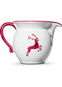Gmundner Keramik Bordeauxr. Hirsch, Milchgiesser Cup 0,5 Liter, Milchkanne