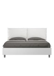 Letto contenitore 160x190 cuscinatura similpelle bianco Egos Antea