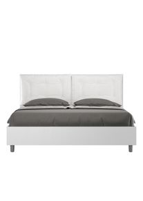 Letto contenitore 160x190 cuscinatura similpelle bianco Egos Annalisa