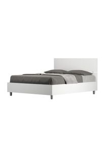 Letto contenitore 140x190 testata dritta bianco frassino Demas