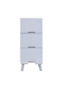 Rebecca Mobili Cassettiera Comodino 3 Cassetti Bianco Grigio Legno 94x40x30