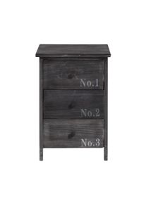 Rebecca Mobili Comodino Cassettiera 3 Cassetti Legno Grigio Shabby 54x35x27