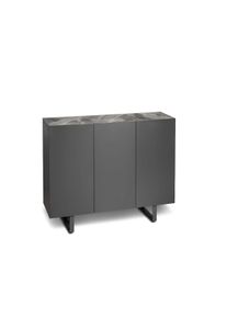 Stones Pegaso - Credenza a 3 ante (150 x 45 x H 85 cm) in ceramica grigio scuro