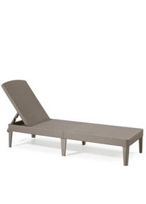 Keter Pidema Lettino sdraio giardino pieghevole in resina antiurto effetto rattan, lettini prendisole pieghevoli cappuccino esterno per balconi e