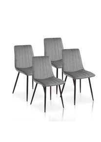 Furniture Style Pack de 4 sillas de comedor estilo Vintage color Gris Piedra. Modelo Iria