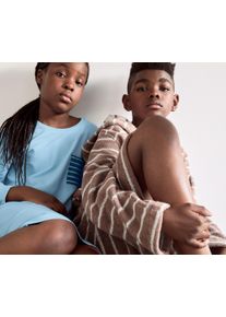 Tchibo - Kinder-Bademantel - Unisex - Gr. 134/140 - weiß/gestreift