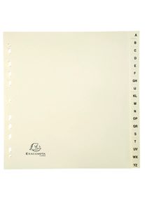 Exacompta - Cod. 1118E - Divisori per raccoglitori ad anelli con 18 tasti alfabetici A-Z - Cartoncino avorio 155 g/mq - Formato A4 - 10 pezzi
