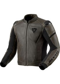 Revit Parallax, leather/textile jacket , color: Olive/Black , size: 54