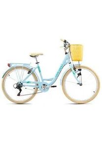 Da Capo Citybike , Blau, Gelb , Metall , 180x70 cm , female , Freizeit & Co, Sport & Fitness, Fahrräder, Citybikes