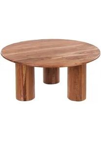 Beliani Couchtisch Akazienholz hellbraun rund 81 cm Colina , Holz , 81x36x81 cm , Wohnzimmer, Wohnzimmertische, Couchtische