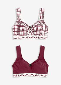 BH utan bygel med bomull (2-pack) - vit - storlek 85E - bonprix