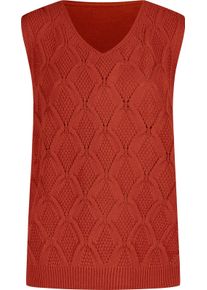 Dames Slip-over met ruitpatroon roestrood Maat 42