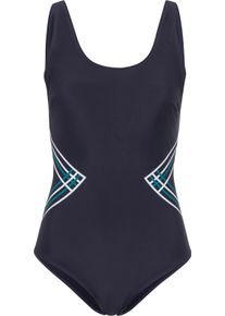 Damer Baddräkt med grafiskt tryck marin Größe 50C