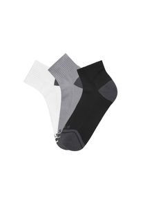 H.I.S. H.I.S , Sportsocken Packung, 3 Paar tlg. , 1x weiß, 1x schwarz, 1x grau , 47-48 , 47-48 , Gerippter kurzer Schaft für guten Halt