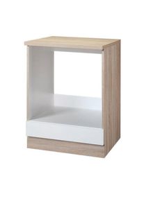 Wiho-Küchen wiho Küchen , Herdumbauschrank »Montana« 60 cm breit , Front: Weiß matt, Korpus und Arbeitsplatte: Sonoma eichefarben