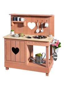 Muddy Buddy , Outdoor-Spielk&uuml;che &raquo;Adventurer Heart&laquo; Matschk&uuml;che, puderrosa; FSC - sch&uuml;tzt Wald, rosa, Holz, rosa