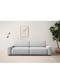 Home Affaire , 3-Sitzer &raquo;TORGE (257cm), Sofa, Schlafsofa in Cord, Samtvelours, Struktur fein&laquo; rundes Design, Schlaffunktion u. Bettkasten,...