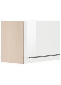 Optifit , Klapphängeschrank »Bern« Breite 60 cm, 1 Klappe inkl. Dämpfer, mit Metallgriff , weiß Hochglanz/akaziefarben , akaziefarben