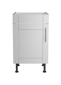 KOCHSTATION , Spülenschrank »KS-Ahus« Breite 50 cm , hellgrau matt/wildeiche Nachbildung , wildeiche Nachbildung