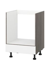 KOCHSTATION , Herdumbauschrank »KS-Trea UHBL60« Breite 60 cm, Höhe 75 cm , weiß/eichefarben grau , eichefarben grau