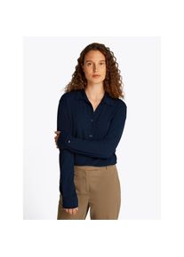 Tommy Hilfiger, Damen, Klassische Bluse &raquo;CASUAL BTN DOWN SHIRT LS&laquo; mit Metalllabel, Dark Night Navy, S (36), Dark Night Navy, Bluse von Tommy Hilfiger
