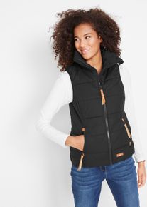 Outdoor bodywarmer met opstaande kraag - zwart - maat 40 - met katoen - bonprix