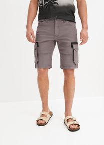 Stretch cargo bermuda regular fit - grijs - maat 52 - met katoen - bonprix