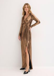 Avondjurk van fijne jersey met glans - bruin - maat 40 - bonprix