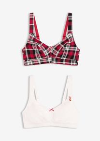 Bh zonder beugels (set van 2) met biologisch katoen - rood - maat 105C - met katoen - bonprix