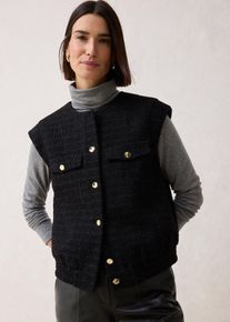 Mouwloze blazer met wol - zwart - maat 36 - bonprix