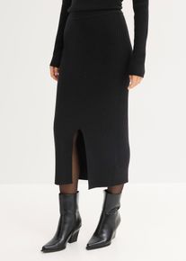 Kokerrok in een zachte viscosemix - zwart - maat 44/46 (L) - viscose - bonprix