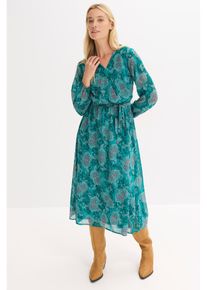 Jurk van chiffon met paisley - groen - maat 38 - bonprix