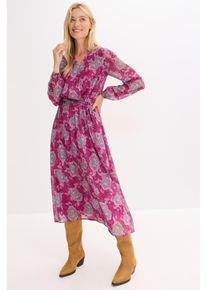 Jurk van chiffon met paisley - paars - maat 52 - bonprix