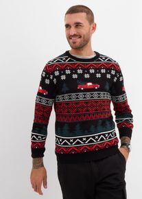 Fijngebreide trui met een kerstmotief - zwart - maat 56/58 (XL) - bonprix