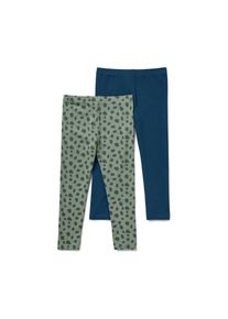 Tchibo - 2 gyerek leggings - uniszex - m&eacute;ret 110/116 - k&eacute;k/mint&aacute;s