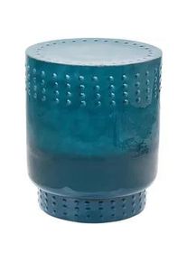 Beliani Beistelltisch Metall blaugrün rund 41 cm Alabama , Rund , 41x49x41 cm , Wohnzimmer, Wohnzimmertische, Beistelltische