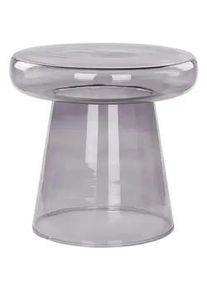 Beliani Beistelltisch Rauchglas grau rund 39 cm Caldera , Glas , Rund , 39x40x39 cm , Wohnzimmer, Wohnzimmertische, Beistelltische