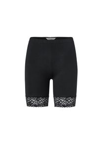 Tchibo - Radlershorts mit Spitzenborte - Damen - Gr. L - schwarz
