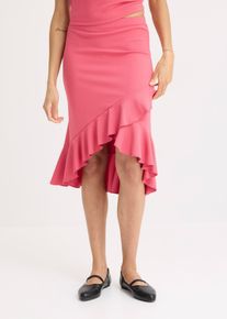 Jersey-Rock mit Volants, pink, Größe 48/50 (XL), bonprix