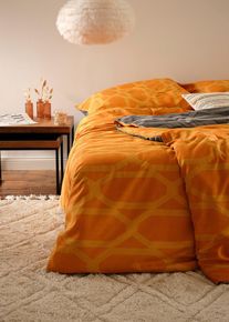 Wendebettwäsche mit grafischem Design, gelb, Größe 135x200 cm, mit Baumwolle, bonprix