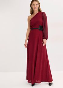 One-Shoulder-Kleid mit Glitzer, braun, Größe 36, bonprix