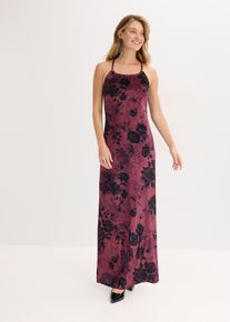 Maxikleid aus glänzendem Samt, braun, Größe 48, bonprix