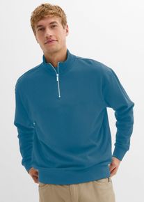 Oversize-Sweatshirt aus reiner Bio-Baumwolle, blau, Gr&ouml;&szlig;e 64/66 (3XL), 100% Baumwolle, bonprix