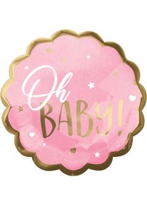 Amscan Oh baby ballon en aluminium rose 55cm